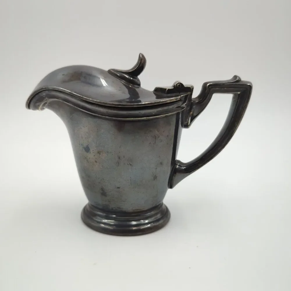 Vintage A.T&S.F.RY Railway International Silver Co Soldered Cream Milk Pitcher